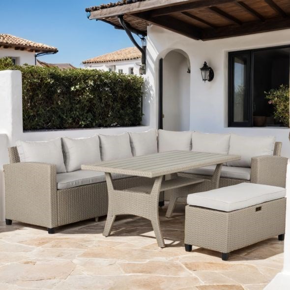 Beau Rivage - Salon de jardin en résine melrose beige