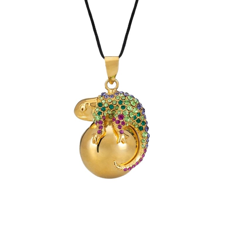 Cache coeur - Bola de grossesse - caméléon - cristaux