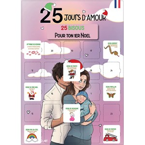 Calendrier de l'avent 1er noël 25 bisous