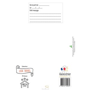 Calendrier de l'avent 1er noël 25 bisous