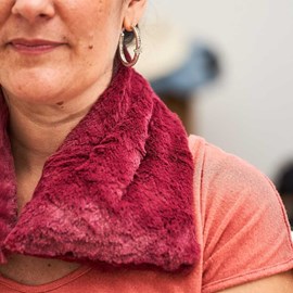 Bouillotte tour de cou prune