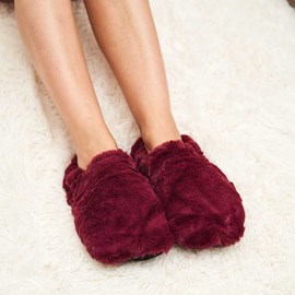 Chaussons chauffants prune