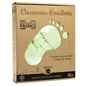Chaussons chauffants vert pastel