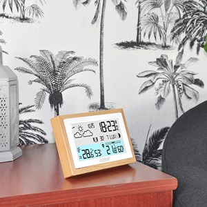 Station météo contour bois