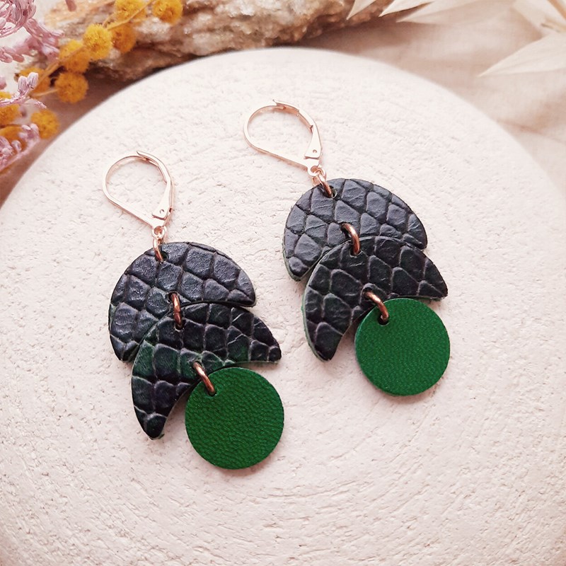 Ni Une Ni Deux - Boucles d'oreilles calder émeraude