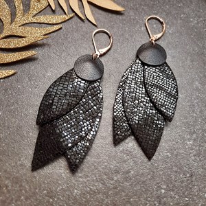 Boucles d'oreilles celeste noir