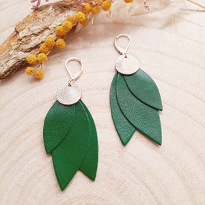 Boucles d'oreilles celeste émeraude
