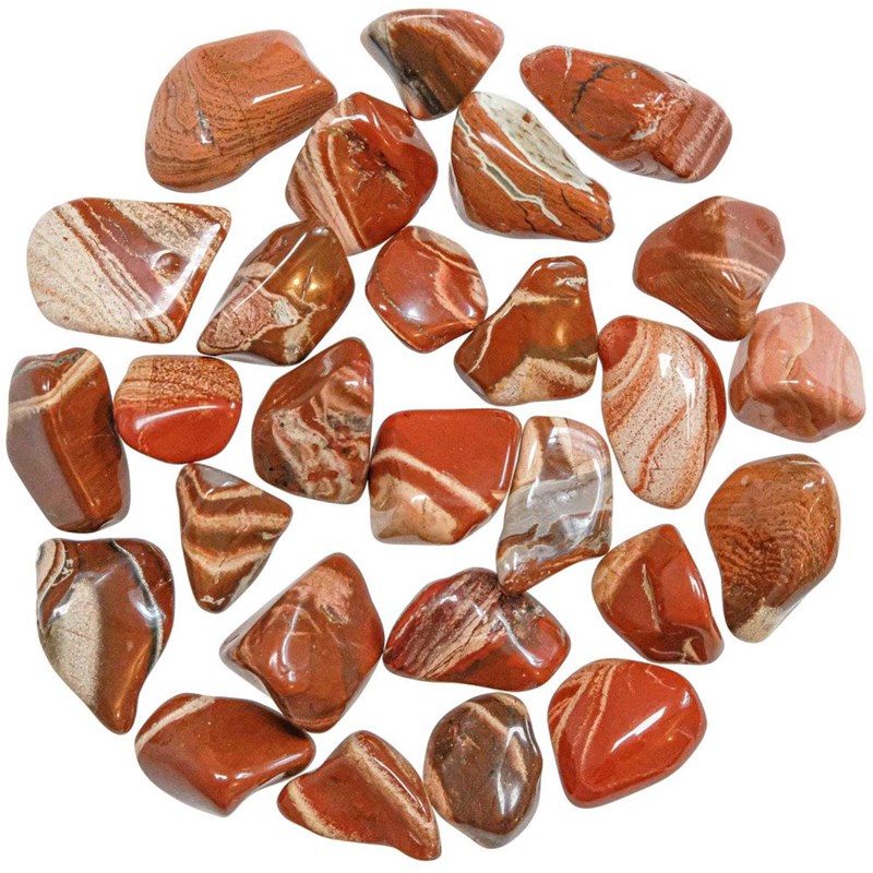 Pierres roulées jaspe rouge fleuri