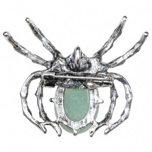 Broche araignée avec aventurine verte