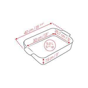 Appolia plat four céramique rectangle