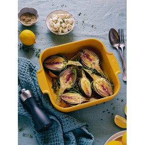 Appolia plat four céramique carré jaune