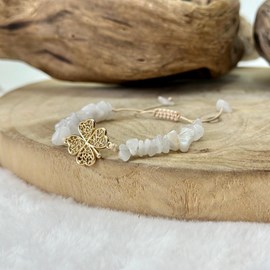 Bracelet chance corail en pierre de lune