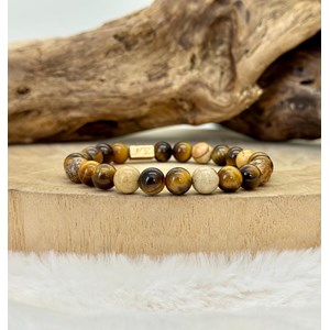 Bracelet en jaspe et oeil de tigre