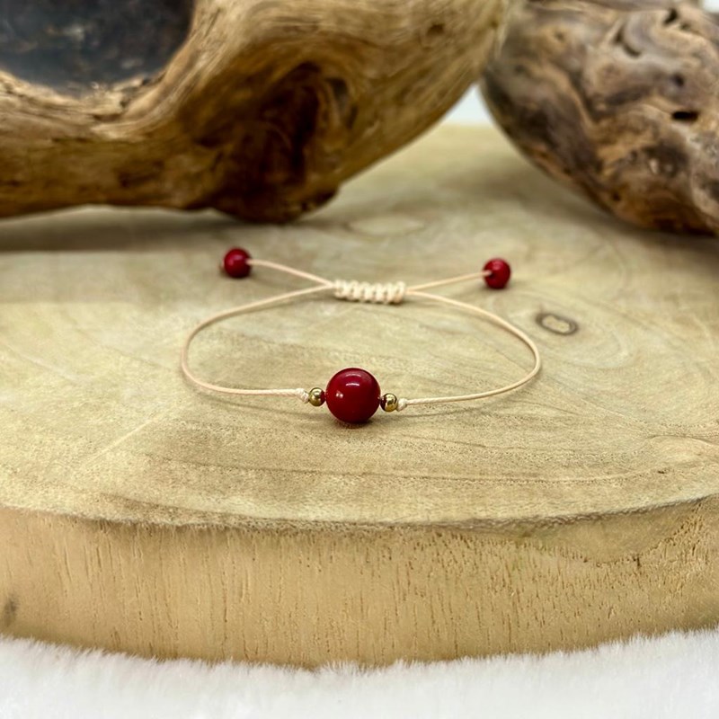 L'Atelier du Bonheur - Bracelet chance en corail rouge