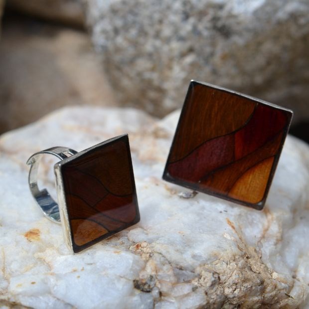 Essenciel - Bague plateau marqueterie bérénice