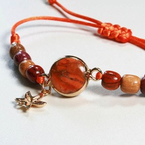 Bracelet cabochon jaspe et bois love