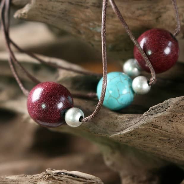 Essenciel - Bracelet amarante et turquoise katya