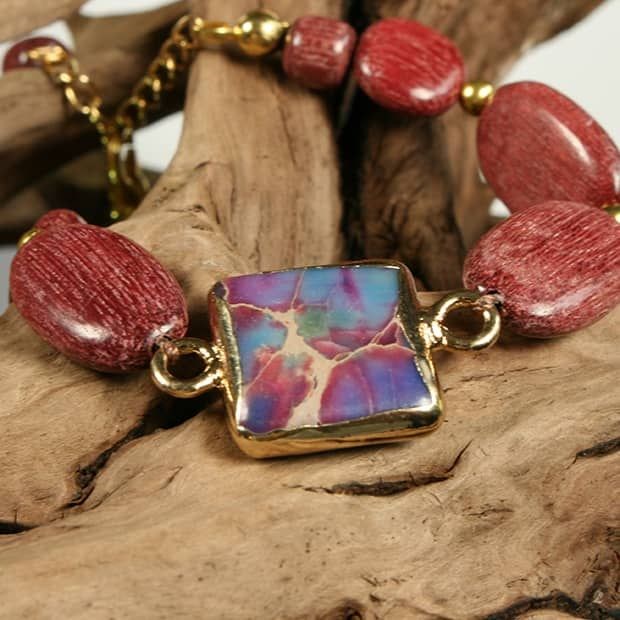Essenciel - Bracelet jaspe impérial mauve louli