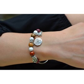 Bracelet -jonc bois howlite samia