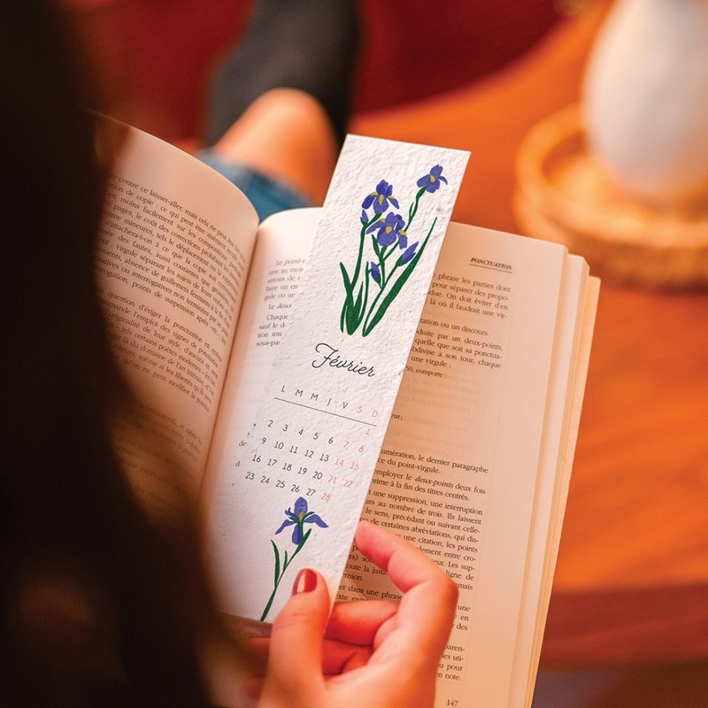 Calendrier à planter 2026 12 marque-pages fleurs de naissance