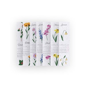 Calendrier à planter 2026 12 marque-pages fleurs de naissance