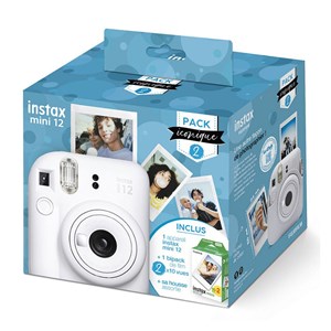 Fujifilm appareil photo instantané instax mini 12 blanc pack iconique