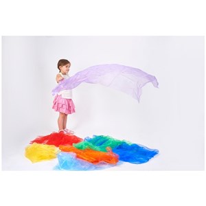 7 tissus organza arc-en-ciel