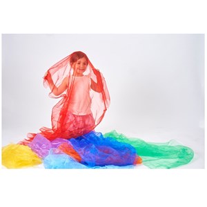 7 tissus organza arc-en-ciel