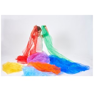 7 tissus organza arc-en-ciel