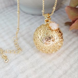 Bola mandala or cœur quartz rose