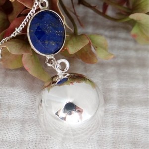 Bola argent pierre lapis lazuli