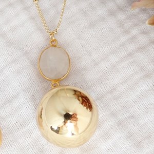 Bola or pendentif pierre de lune