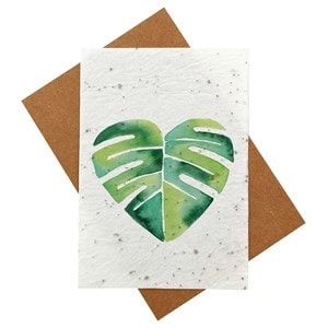 Carte à planter coeur de monstera