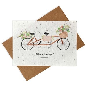 Carte à planter mariage tandem fleuri