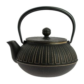 Théière fonte kiku noir-doré 650 ml