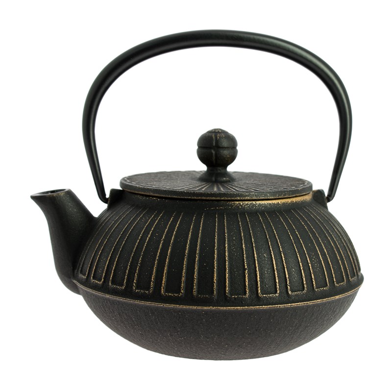 Théière fonte kiku noir-doré 650 ml