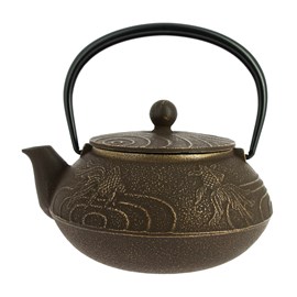 Théière fonte kingyo marron-doré 650 ml