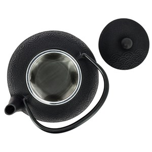 Théière fonte seigaiha noire 650 ml