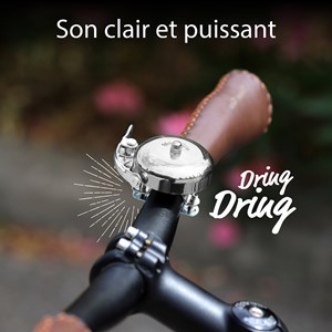 Sonnette argentée pour guidon de vélo