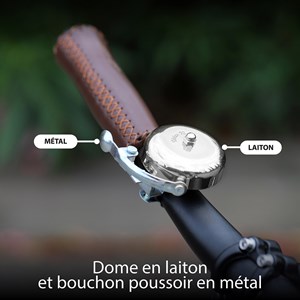 Sonnette argentée pour guidon de vélo