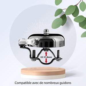 Sonnette argentée pour guidon de vélo