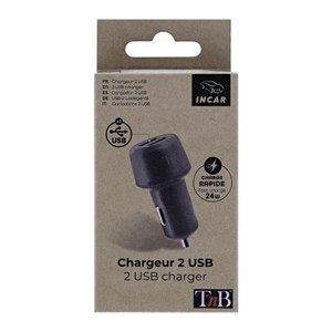 Chargeur allume-cigares 2xusb-a 24w eco