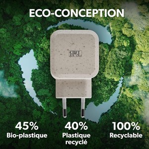 Chargeur secteur 1 usb éco conçu