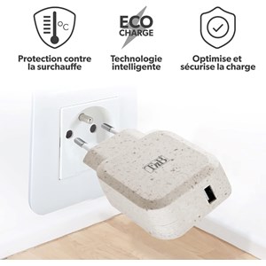 Chargeur secteur 1 usb éco conçu