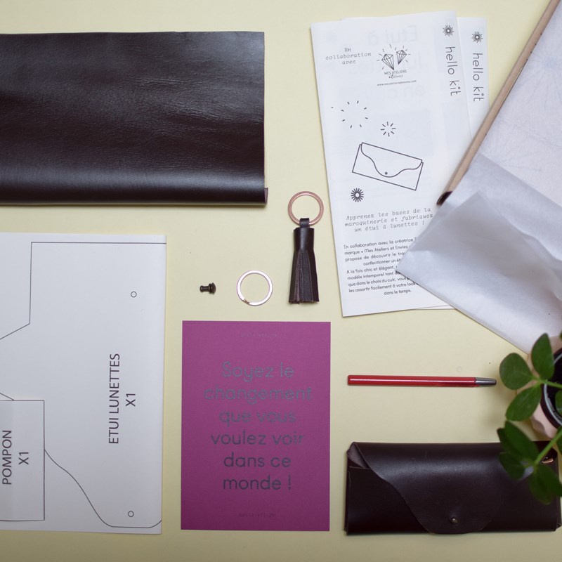 Hello Kit - Kit diy n° 30- etui à lunettes en cuir