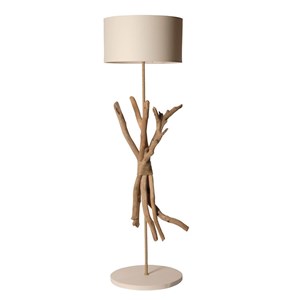 Lampe à pied cotret blanc cassé