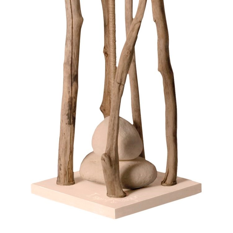 Coc Art Creations - Lampe à pied esprit de lagon blanc cassé