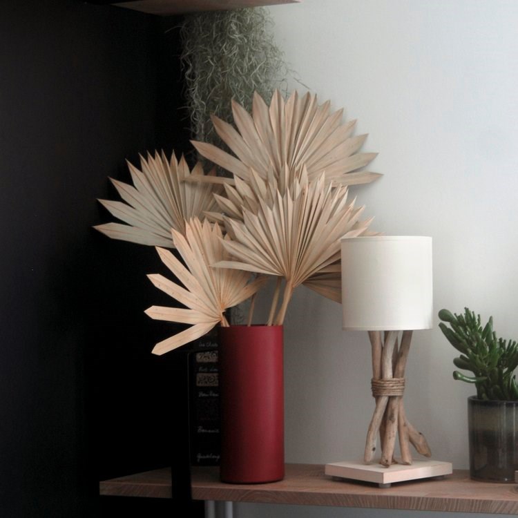 Coc Art Creations - Lampe de chevet fagot blanc cassé