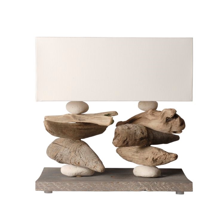 Coc Art Creations - Lampe à poser lugger blanche