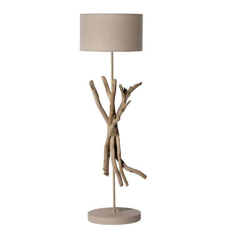 Coc Art Creations - Lampe à pied cotret taupe